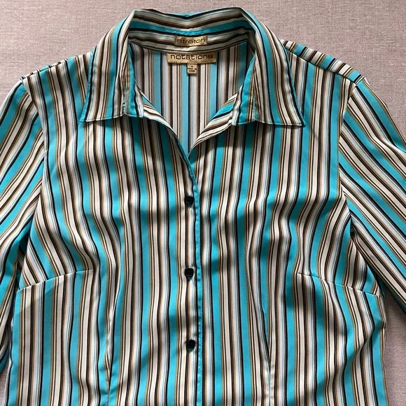 Notations vintage 90s striped shirt. - Picture 5 of 11